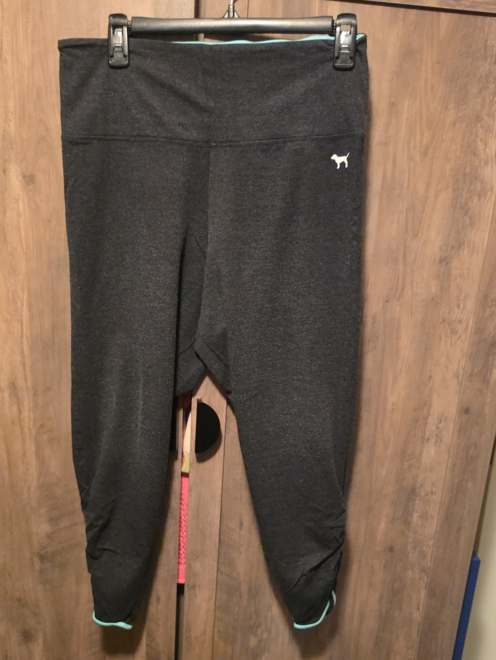 PINK Victoria's Secret Girls' Dark Charcoal Capri Leggings with Logo